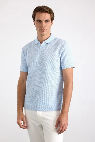 Resim Süvari Polo Yaka V Patlı T-shirt Sts1014000005