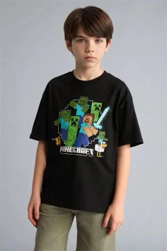 Resim Defacto Erkek Çocuk T-shirt H3512A8/BK81