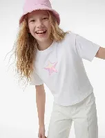 Resim Koton Kız Çocuk T-shirt 6SKG10511AK