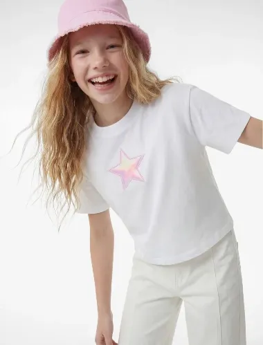 Resim Koton Kız Çocuk T-shirt 6SKG10511AK