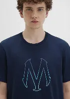 Resim Mavi Baskılı Erkek T-Shirt M0610943-70144