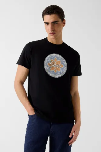 Resim Guess  Erkek  T-shirt M6GI48K3583-JBLK Ss Bsc Mosaıc Tıle Tee