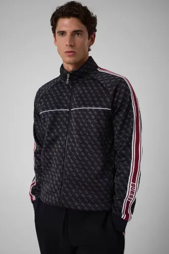 Resim Guess 4G Jacquard Jet Blac Erkek Sweat Z6Yq16K4620-Fj9N