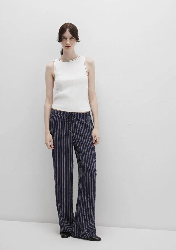 Resim Mavi Dokuma Kadın Kanvas Pantolon M1011024-89853