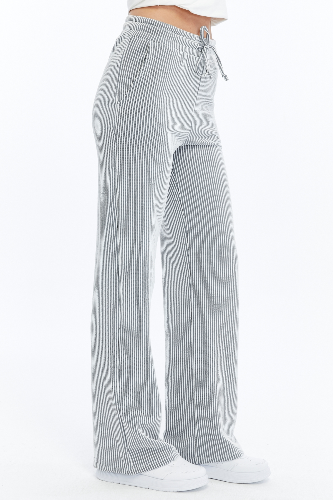 Resim Viole&More Kadın Kanvas Pantolon 2497 Çizgili